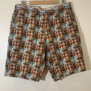 Tommy Bahama Shorts Mens 36‎ Madras Patchwork Bermuda Vacation Resort Cruise